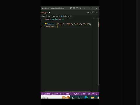 import pandas python | pandas getting started | Pandas Tutorials #shorts #python #pandas