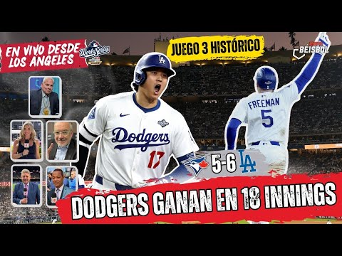 DODGERS DEJAN TENDIDOS a BLUE JAYS en HISTÓRICO JUEGO 3 de SERIE MUNDIAL. 18 INNINGS | ESPN Beisbol