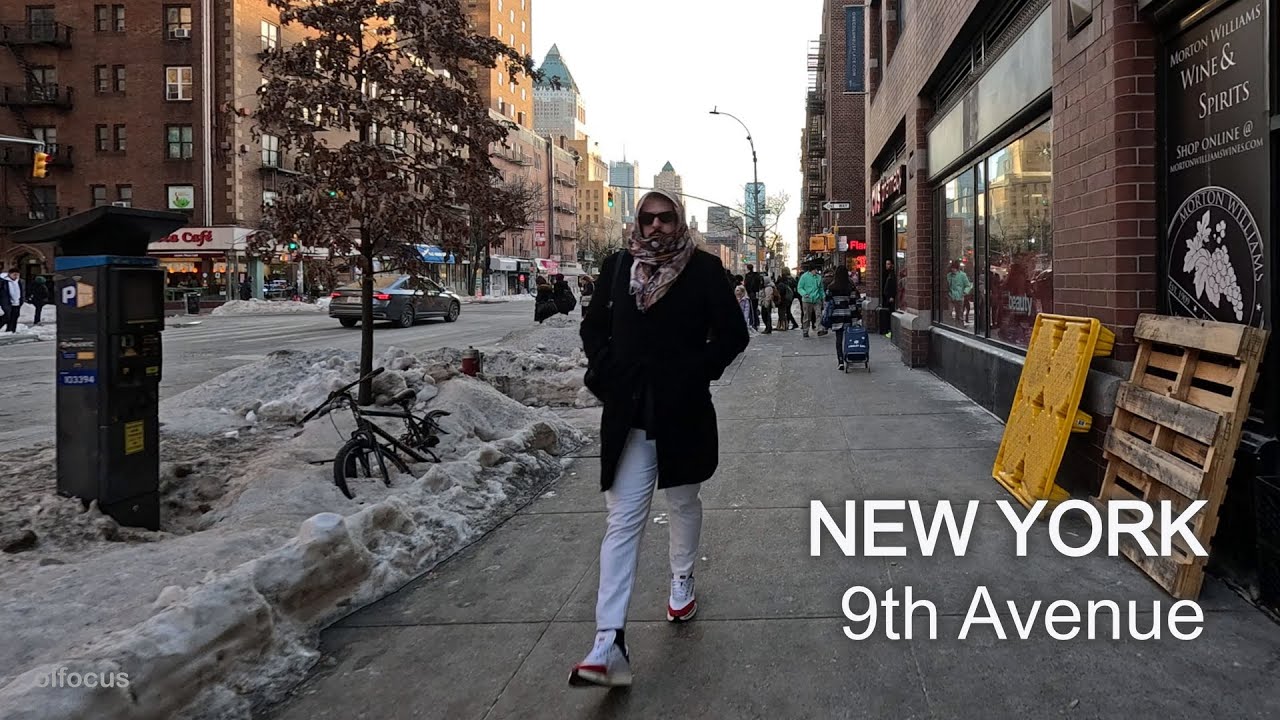 NYC 9th Ave Walking Tour in Snow ❄️ (4K 60fps)