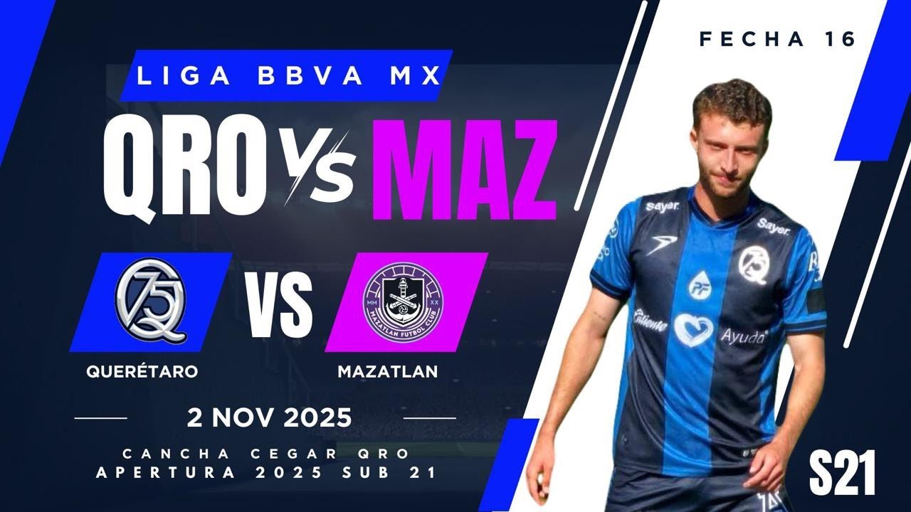 Liga MX Sub 21: Querétaro vs Mazatlán en Jornada 16 en Cancha Cegar Qro ⚽