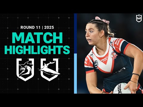 2025 NRLW Match Highlights | Roosters v Sharks | Round 11