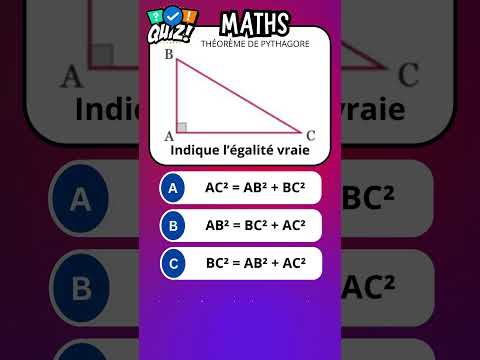 Quiz Maths - Théorème de PYTHAGORE #quiz #maths