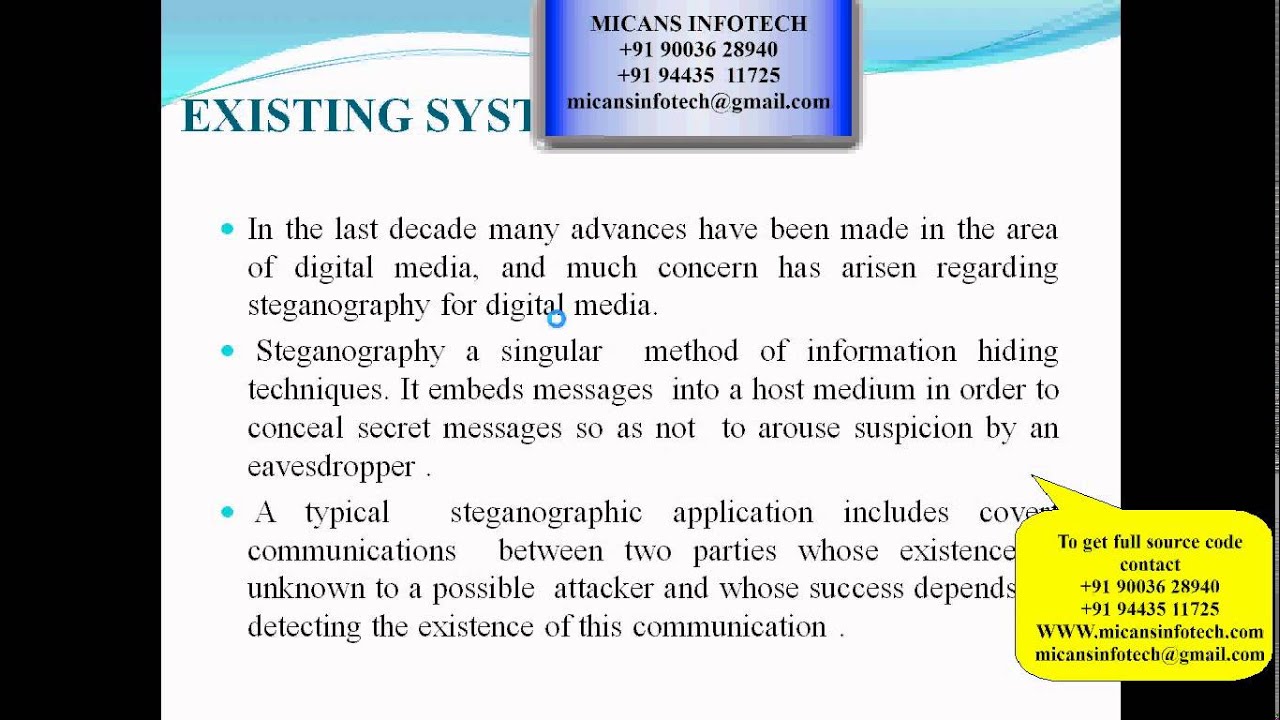 Reversible Texture Synthesis for Steganography: Innovative IEEE Project (2015-2016) π