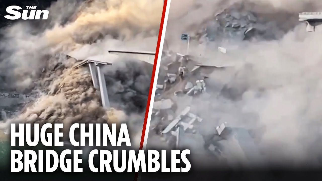 Horror moment China bridge collapses in cloud of dust just MONTHS after opening