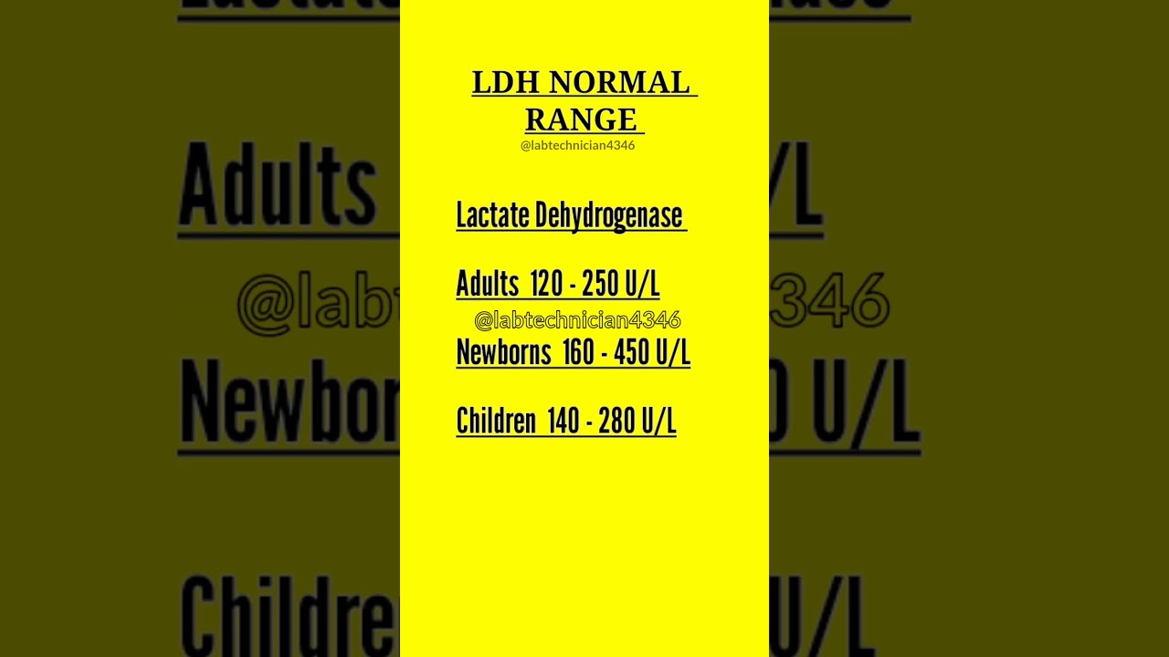 LDH Test Normal Range Chart 🩺