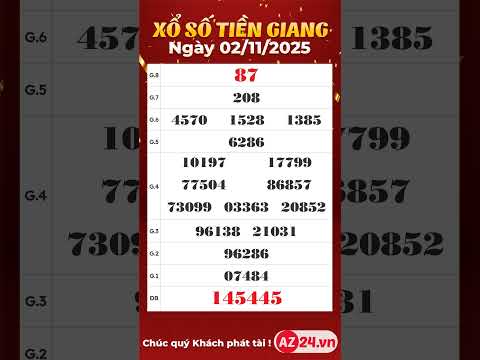 Xổ Số Tiền Giang ngày 2 tháng 11 - XSTG 2/11/2025 - SXTG - KQXSTG hôm nay #xstg