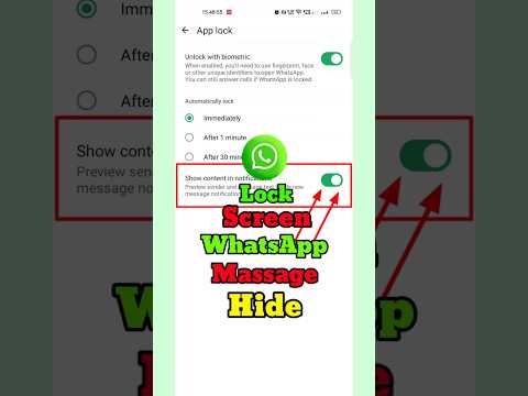 How To Hide WhatsApp Message On Lock Screen ||#shors#viral