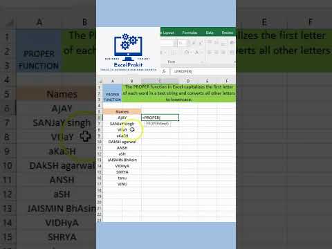 How to Convert Text to Proper Case in Excel Using PROPER Function | Excel Tips #excel #excelprokit