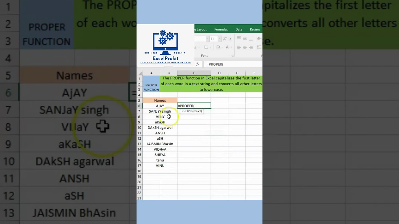 Master the PROPER Function in Excel to Capitalize Text Easily ✨