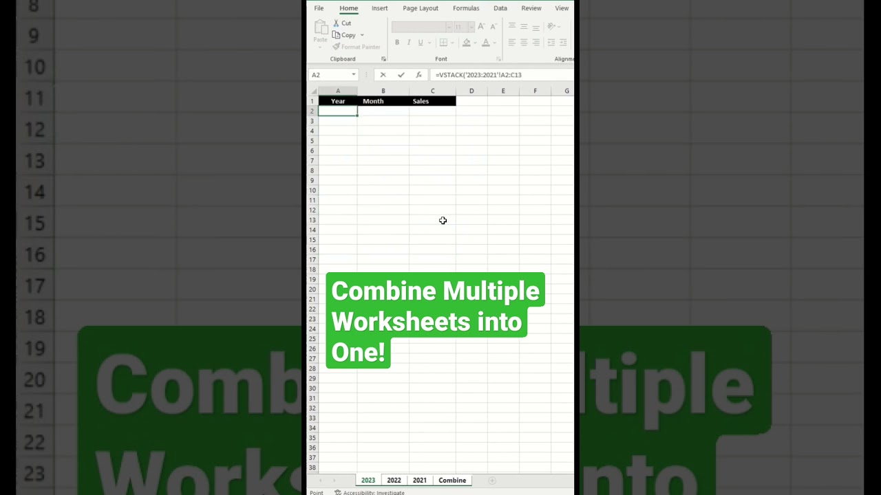 Merge Multiple Excel Sheets in Seconds π