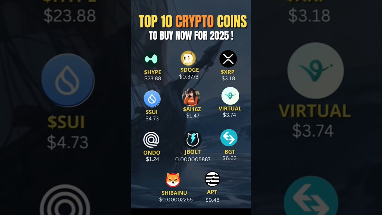 TOP 10 Top 10 Cryptocurrency Picks to Invest in for 2025 π