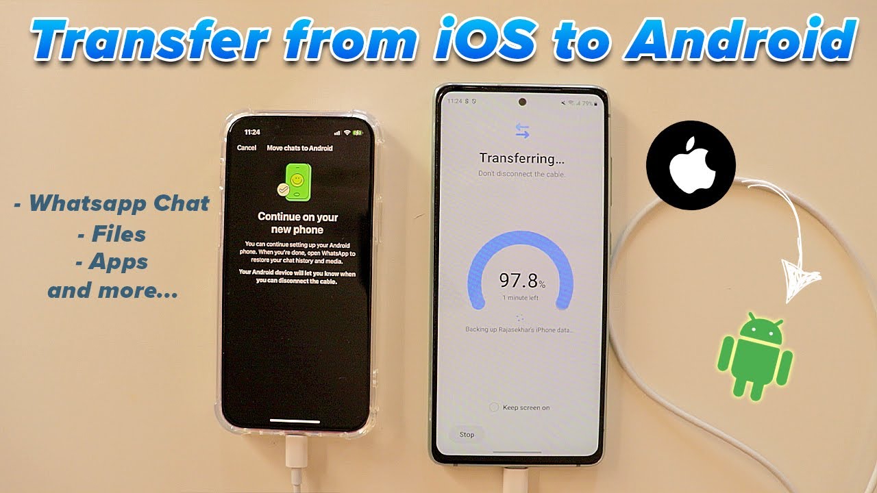 Transfer WhatsApp from iPhone to Android with Cable 📱