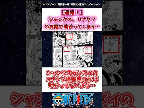 【ワンピース】最新話1163話でシャンクス、ハナクソのお陰で助かってしまう… #1163話　#ワンピース #onepiece #反応集