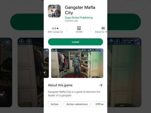 NEW GAME AVAILABLE IN PLAY STORE GANGSTER CRIME MAFIA CITY #@SAGILOP7#viral #trending #freefire