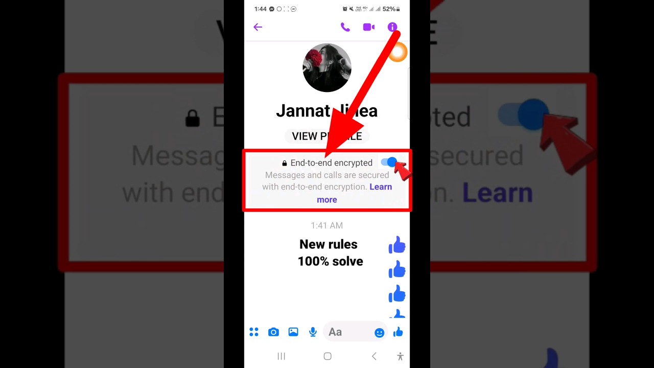 Disabling End-to-End Encryption on Messenger