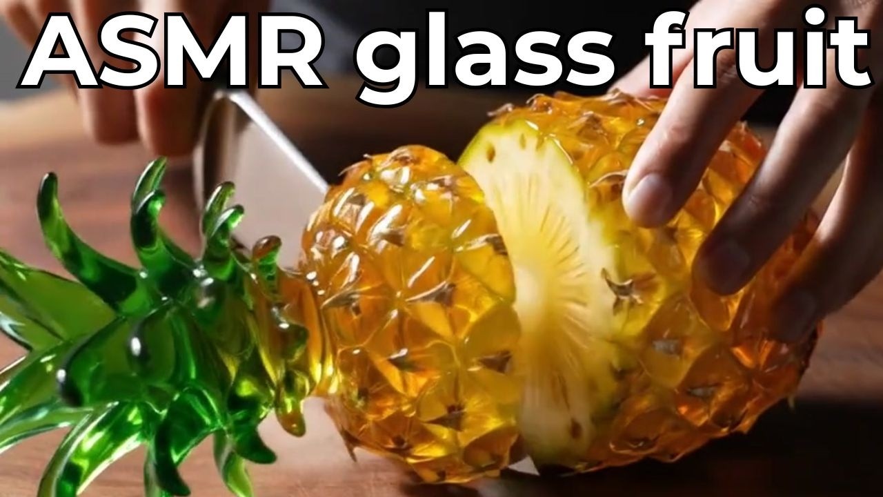 2 AI Glass Fruit & Veggie Cutting ASMR for Sleep & Focus 🍏