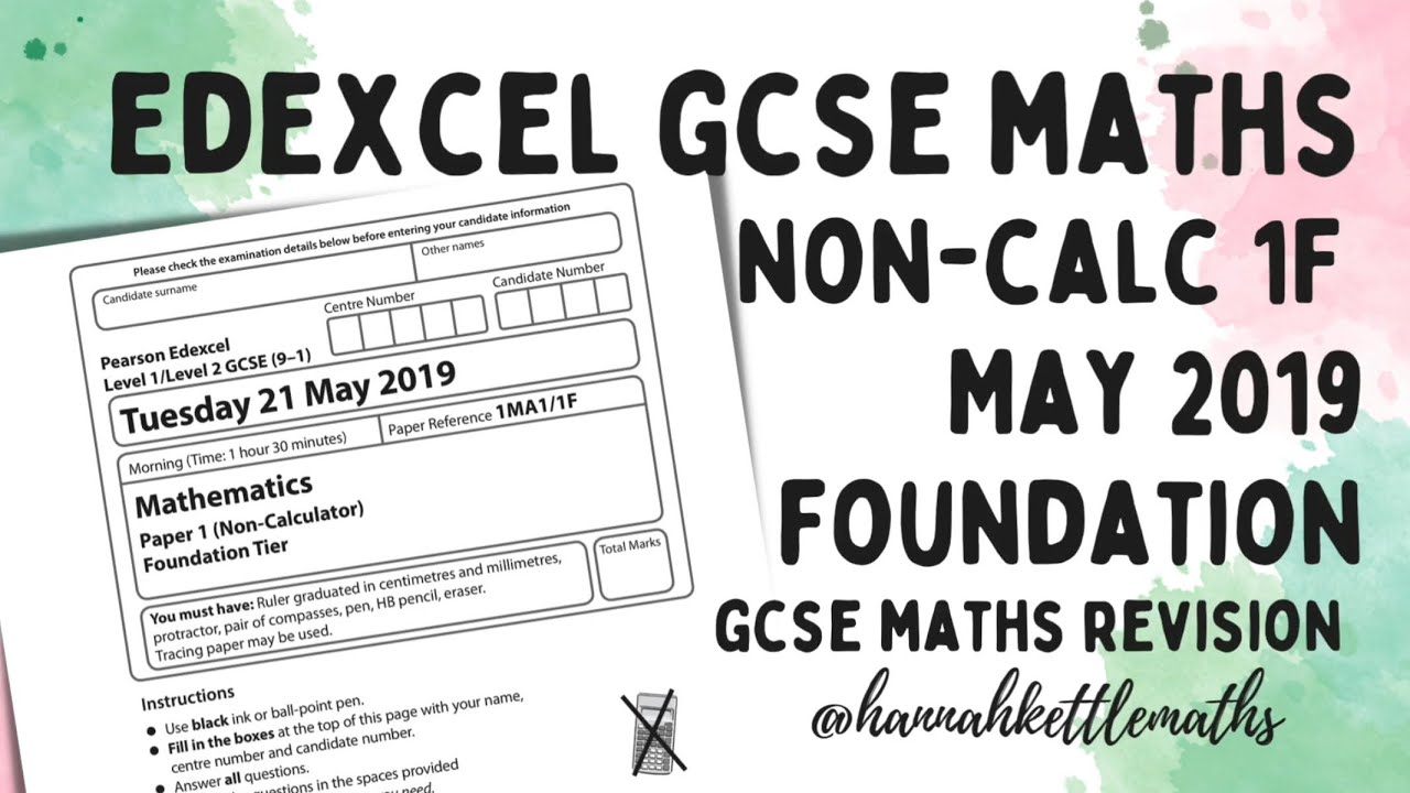 May 2019 GCSE Maths Foundation Paper 1 (Non-Calculator) | Edexcel Practice & Solutions