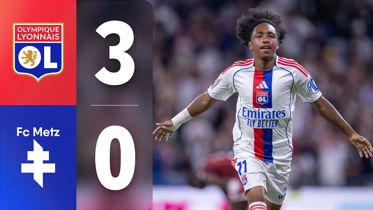 OL Domine FC Metz 3-0 : Deuxième Victoire en Ligue 1 pour un Début de Saison Impeccable ⚽