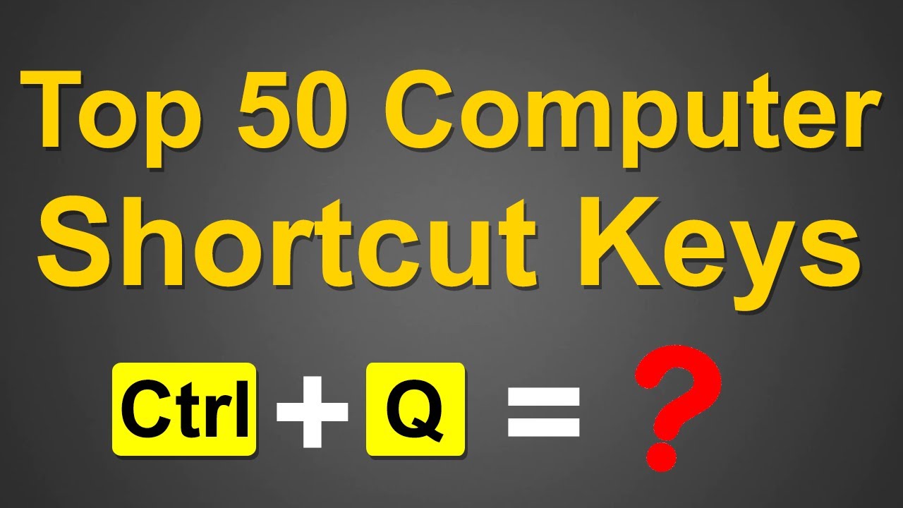 Top 50 Essential Computer Keyboard Shortcuts