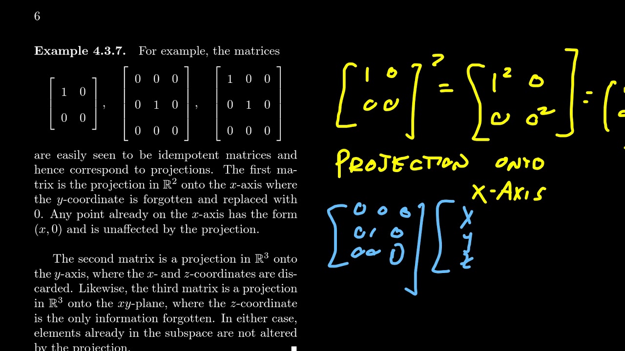 Understanding Projections & Idempotent Matrices in Linear Algebra 📊