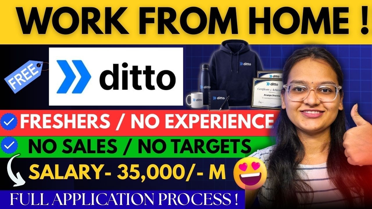 Ditto WFH Job for Freshers | Full Application Guide 🔥