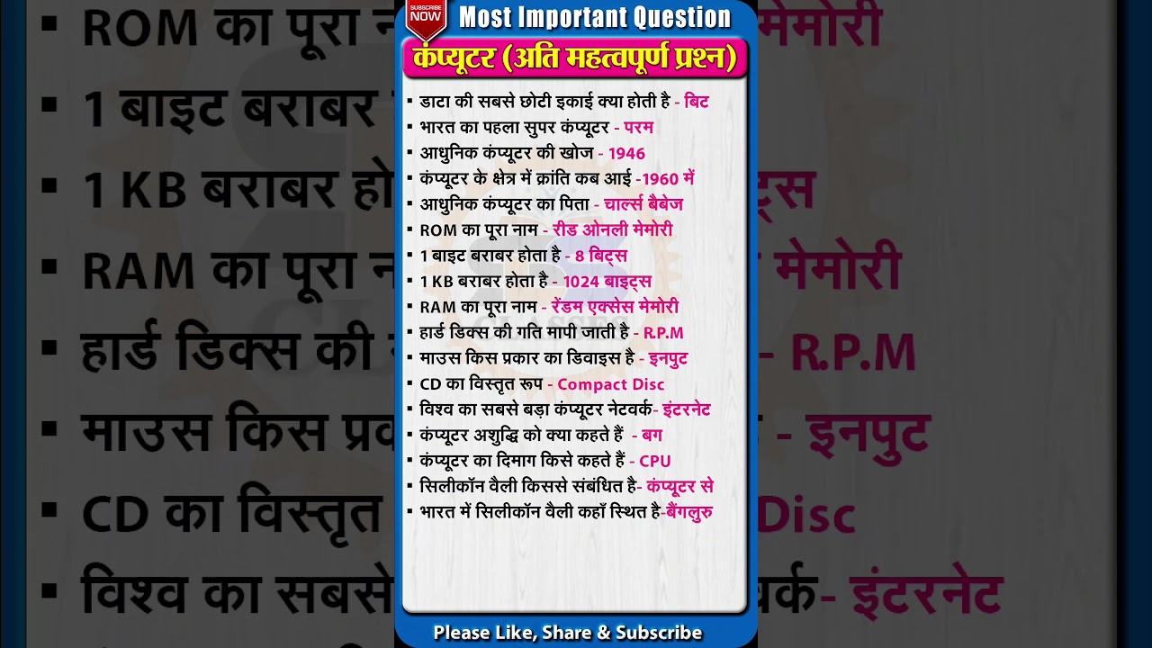 4th Grade Computer GK for Rajasthan भर्ती 2025 📚