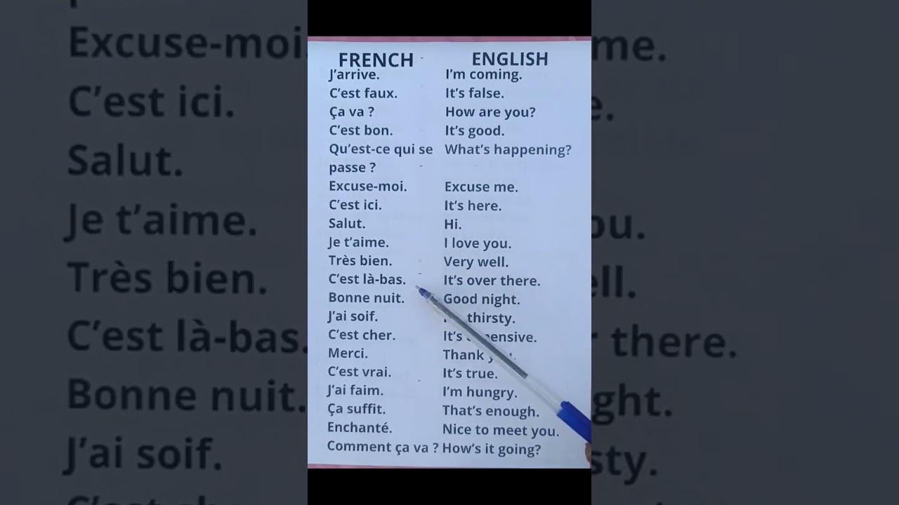 French and English Language Lesson (35) for Fluency
