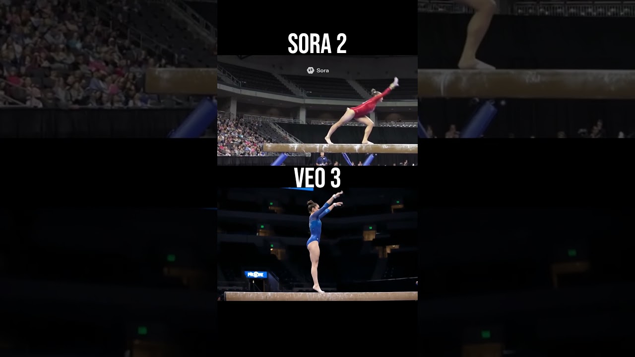Sora 2 vs Veo 3: AI Gymnast Video Battle 🤸‍♂️
