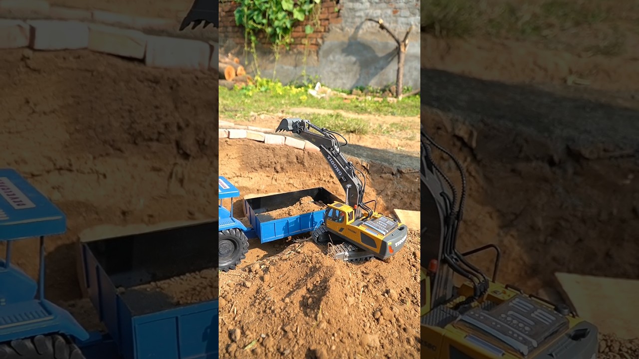 Remote Control Excavator & Tractor in Action 🚜