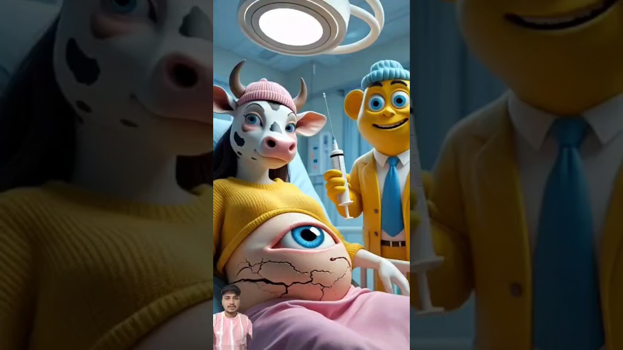 Cute Baby Evolution: Cow on Hospital Bed 🧡