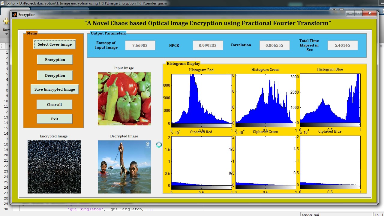 Image Encryption Using Fractional Fourier Transform (FRFT) in MATLAB