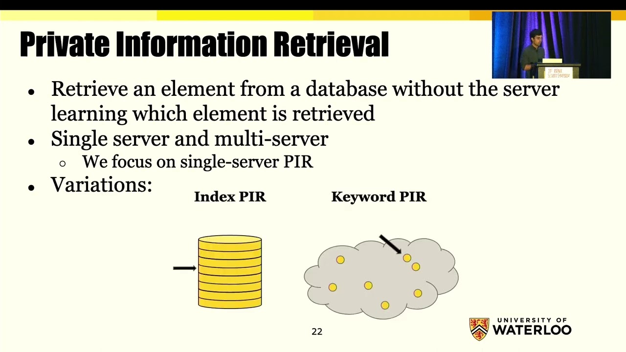 USENIX Security '22: Innovative Single-Round Keyword PIR Using Constant-Weight Equality π
