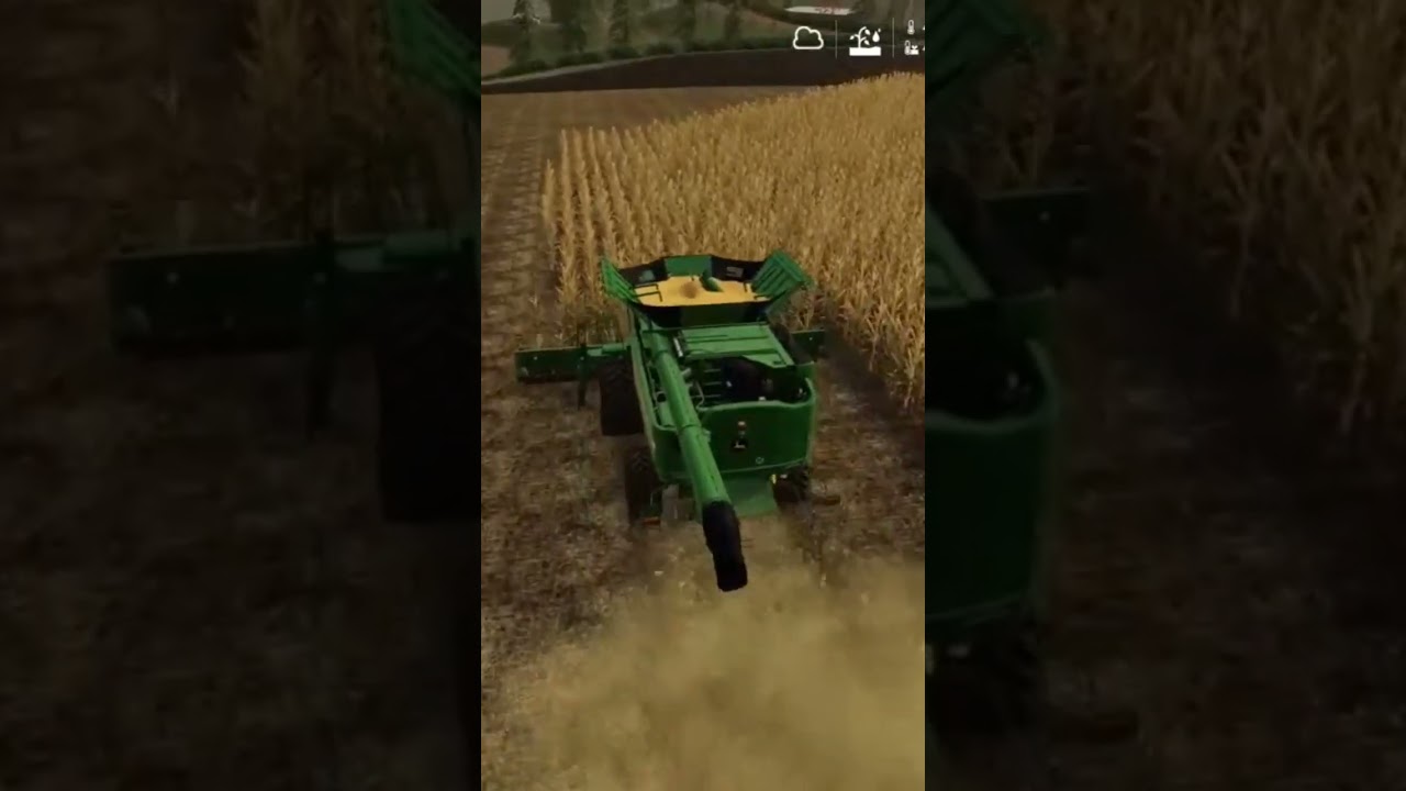 Farming Simulator - Finishing the corn harvest - John Deere Harvester #farming #shorts #agriculture