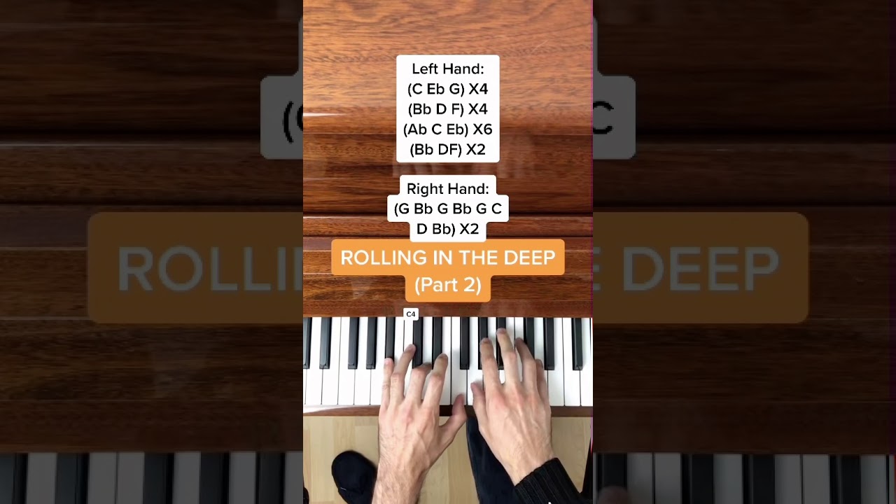 Adele - Rolling In The Deep Easy Piano Tutorial 🎹