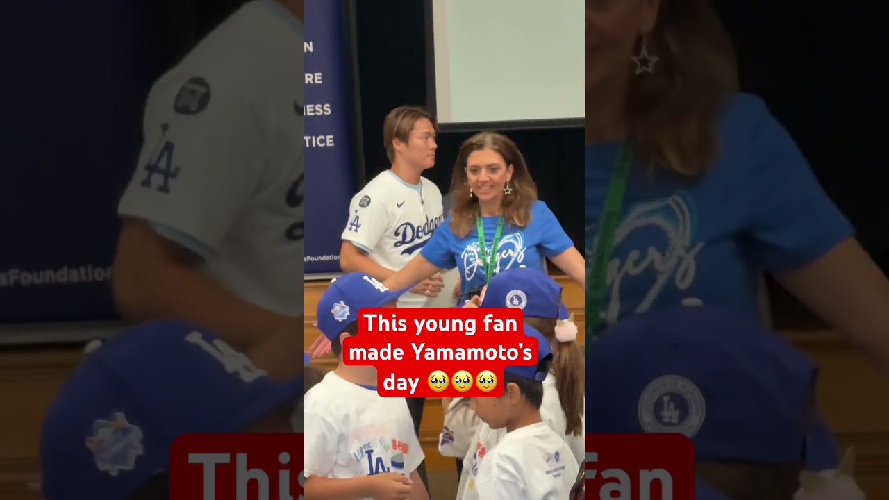 Yoshinobu Yamamoto's Heartwarming Reaction to a Young Dodgers Fan's Gift ❤️