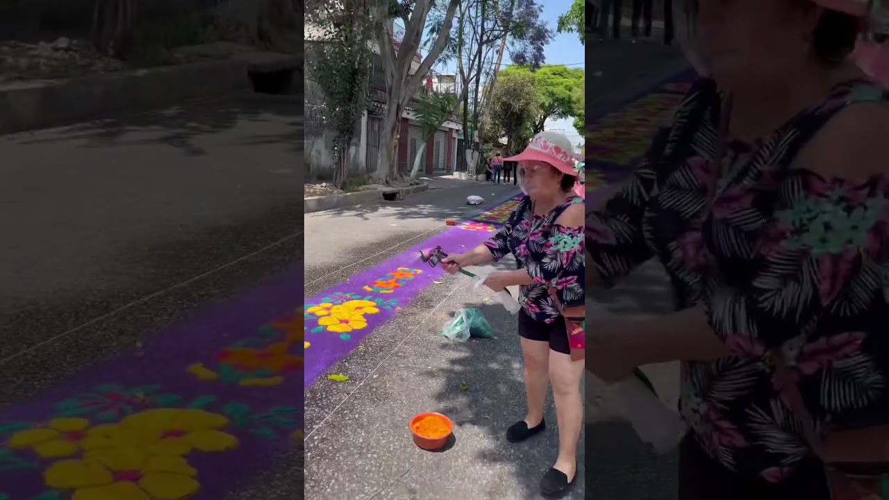 Preciosa tradición en Guatemala: Alfombras de aserrín durante Semana Santa