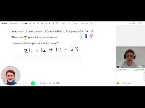 AQA Maths GCSE paper (2019) - Calculating the ratio of green, blue and red pens | MyTutor