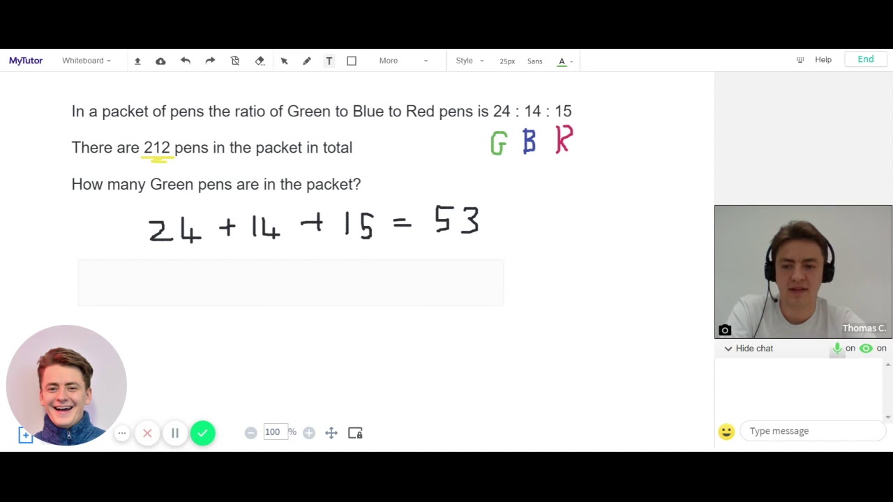 AQA GCSE Maths 2019: How to Calculate the Ratio of Green, Blue & Red Pens ποΈ