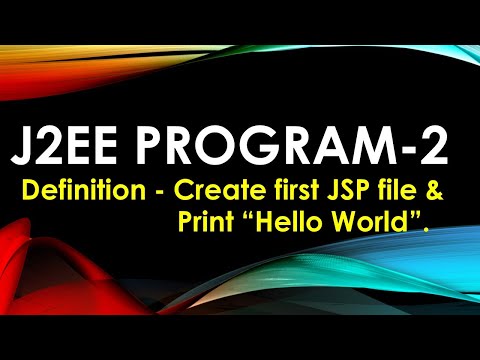 J2EE Program - 2 | Create first JSP file & Print "Hello World" | Web Application | Netbeans Project