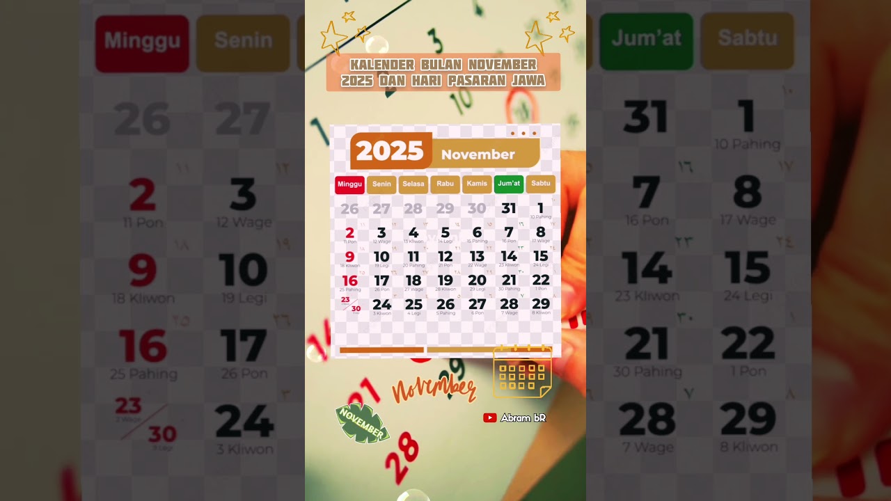 Kalender November 2025 & Hari Pasaran Jawa 📅