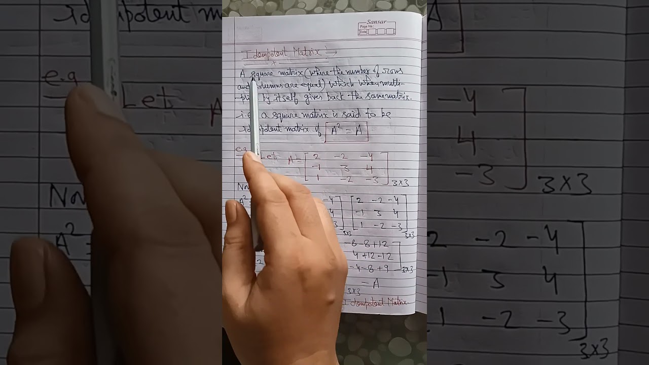 Understanding Idempotent Matrices: Key Concepts for IIT JEE & Class 12 ๐