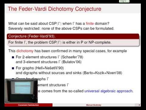 M. Bodirsky: Countably categorical structures and the computational complexity of ...