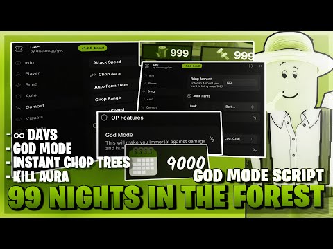 99 Nights In The Forest Script *NO KEY* - Godmode, Auto Farm, Infinite Diamonds, Chop Aura & More! 🌳