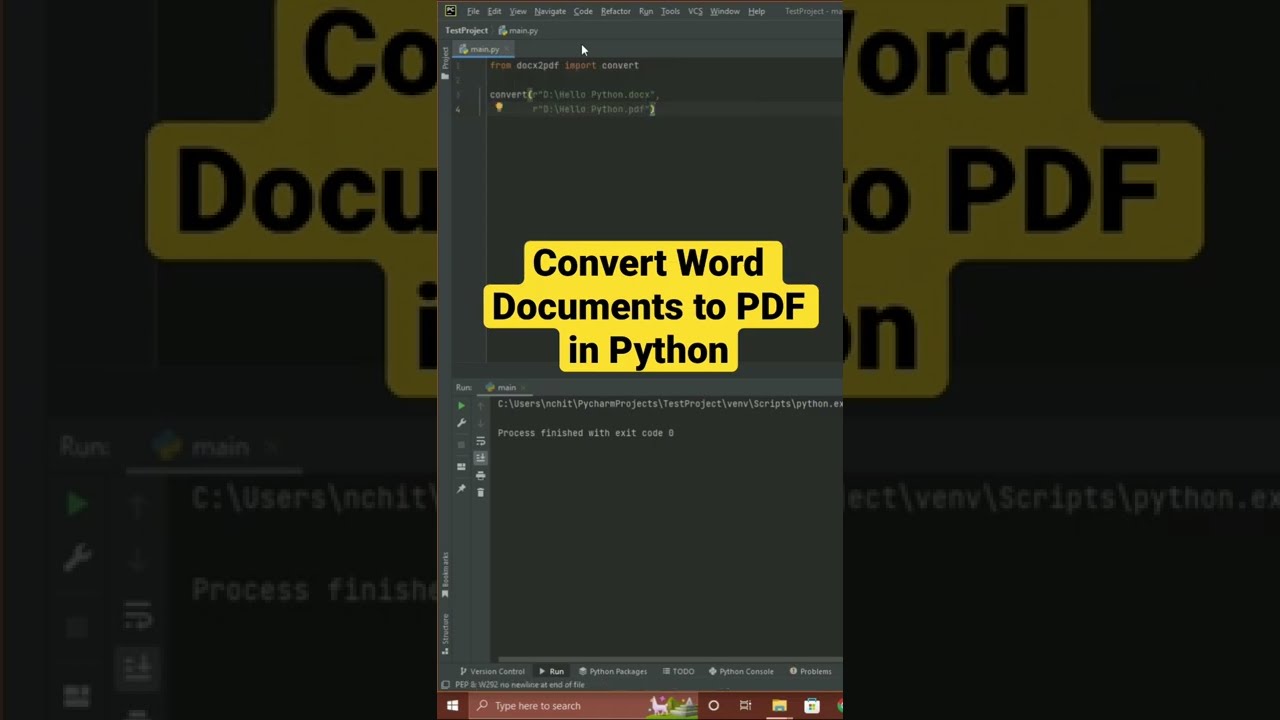 Convert Word to PDF in Python 📝