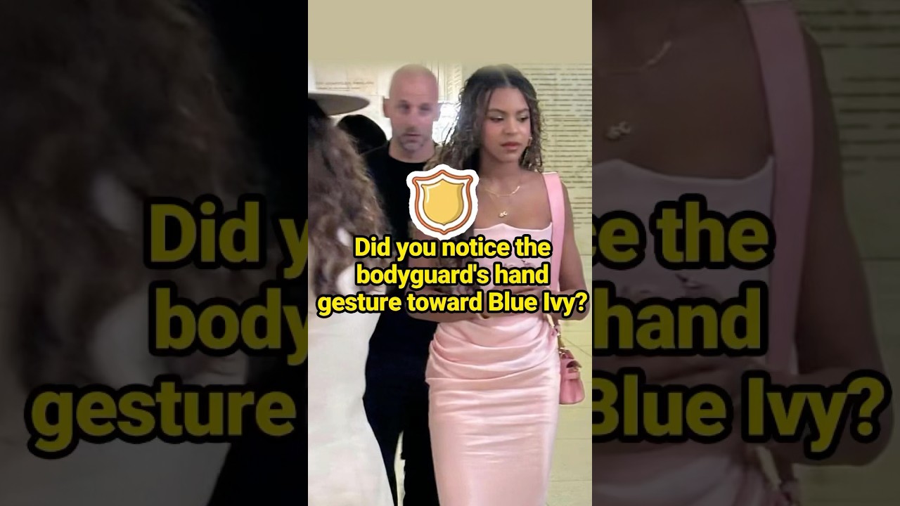 Did you notice the bodyguard's hand gesture toward Blue Ivy? #celebrity #BlueIvy #Rumi #JayZ