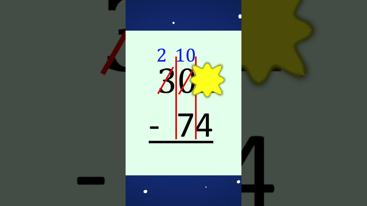 Subtracting Across Zeroes with Regrouping | Short Tutorial