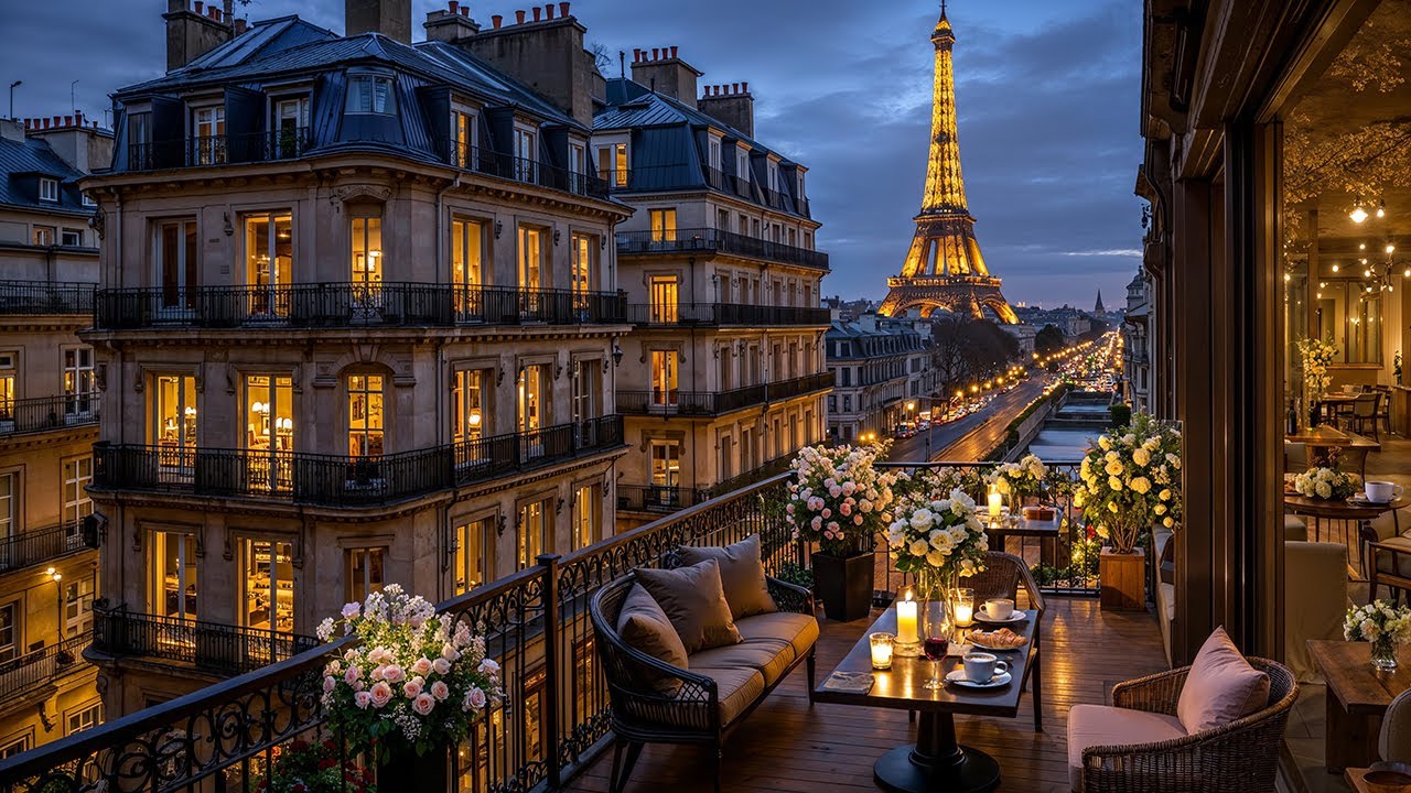 Paris Balcony Jazz & Bossa Nova 🌙 Relaxing Night Music for Calm & Unwind