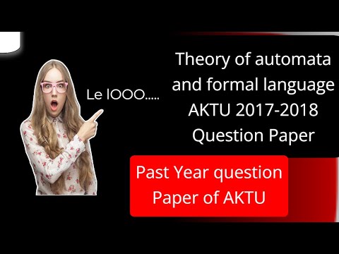 Theory of automata and Formal language 2017-2018 past year question paper AKTU B.tech
