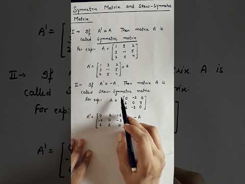 Symmetric matrix and Skew-Symmetric matrix.