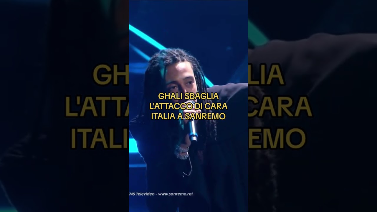 Ghali's Unexpected Mistake During Cara Italia Performance at Sanremo 🎤